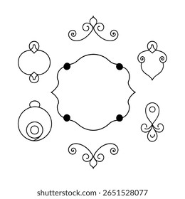 Uma coleção de elementos de design caligráfico estilo Roma com divisores ornamentados e manchetes elegantes. Perfeito para projetos de design vintage, de luxo e clássico.