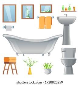 colección de decoración de habitación del baño con diseño gradiente,ilustración vectorial