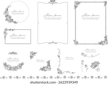 Collection of rose frames and materials