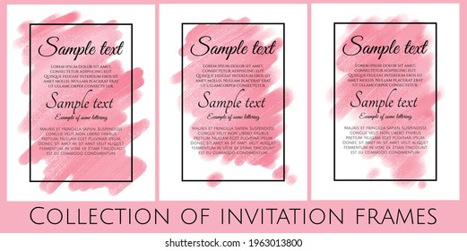 collection of rose invitations with shine texture