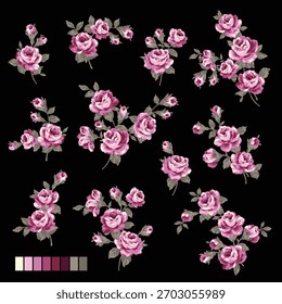 Una colección de materiales en rosa ideal para el diseño textil,