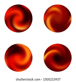Collection of round blurred backgrounds. Cool retro style of 80th. Trendy soft color element. Red modern abstract covers for your graphic design or creative projects.