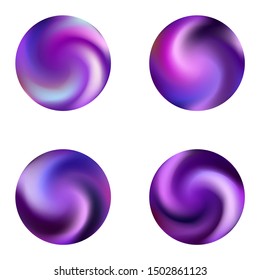Collection of round blurred backgrounds. Minimal retro style of 80th. Trendy soft color art. Violet modern abstract covers for your graphic design or creative projects.