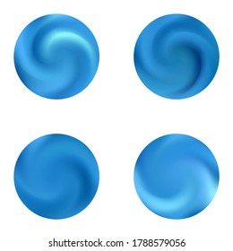 Collection of round blurred backgrounds. Surreal retro style of 80th. Trendy soft color element. Blue modern abstract covers for your graphic design or creative projects.