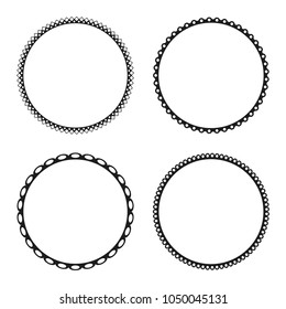 Collection of Round Border Frames with space empty on white Background 