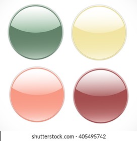 Collection of round buttons isolated on white background. Vector art.