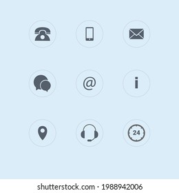 Collection of round contact buttons Vector