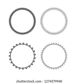 Collection of round decorative border frames