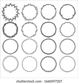 Collection of Round Decorative Border Frames