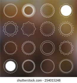 Collection of round frames on defocused background