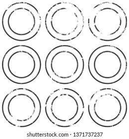 Collection of round grunge stamps