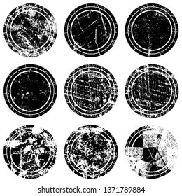 Collection of round grunge stamps