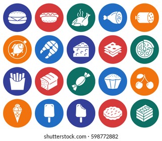 Collection of round icons: Food