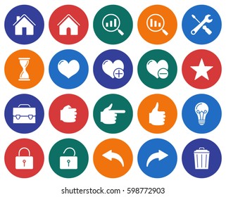 Collection of round icons: User interface. Set #2