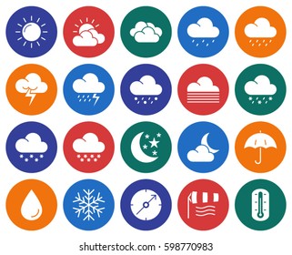Collection of round icons: Weather