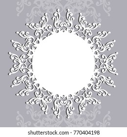 Collection of round lacy napkin for your text or photo. Elegant design . Vector illustration . It can be used as a frame for the photo , for greeting cards, invitations .