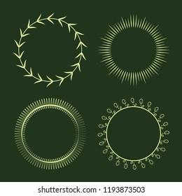 Collection of round ornament design vector