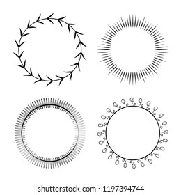 Collection of round ornament design vector