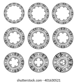 collection round ornament for design, vector illustration clip-art