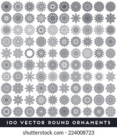 Collection Round Ornament Pattern. Vintage decorative elements. Hand drawn background. Islam, Arabic, Indian, ottoman motifs.
