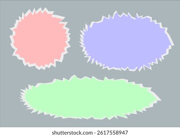 Collection round torn paper of different shapes vector
Vector set colored paper torn
background torn paper colored