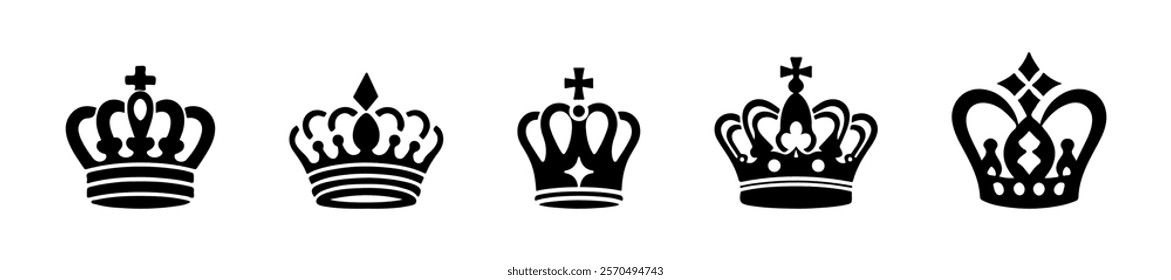 Collection of Royal Crown Vector Icon Designs