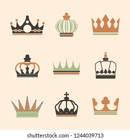 Colección de vectores de la corona real
