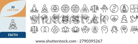Collection of rumi inspired outline thin line spiritual icons with spiritual meditation philosophy reflection minimalist pictogram connection peaceful enlightenment tranquility meditate