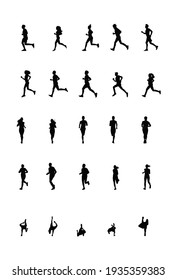 Collection Running Human Figures Suitable Elevation Stock Vector ...