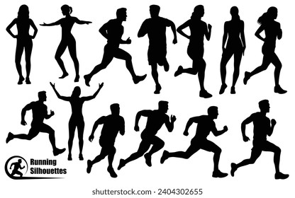 Collection of Running Man silhouettes in different poses