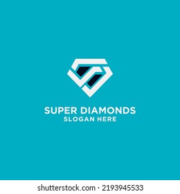 Colección de logotipos de diamantes de la marca, logotipos de diamantes con letra inicial s, super diamante