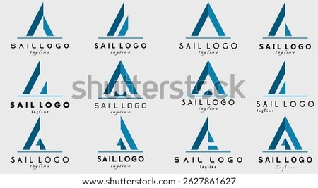 collection of sailing ship logo vector illustration design