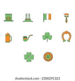 collection of saint patrick day icon vector