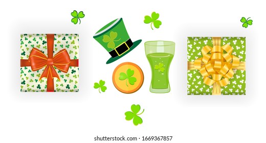 Collection of Saint Patrick 's day elements. Vector