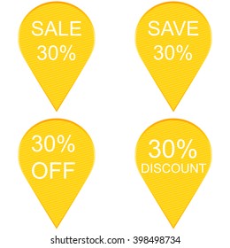 Collection of sale 20 percent discount labels