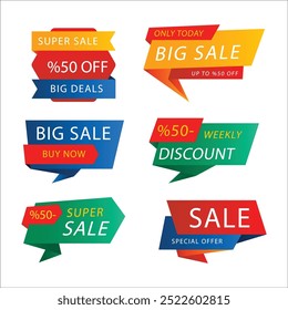 collection sale banners origami style