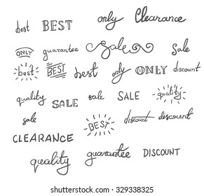 Collection of sale catchwords. Vector eps10.