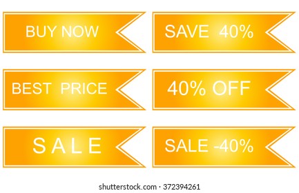 Collection of sale discount labels. Vector. 40.
