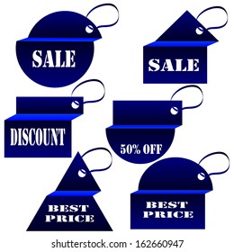 Collection of sale discount origami styled website. Vector