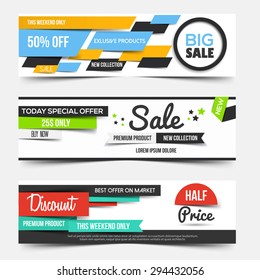 Collection Modern Flat Designstyled Labels Design Stock Vector (Royalty ...