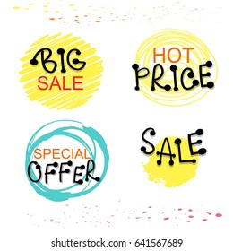 Collection of Sale Discount. Sale tags. Sale banners set. Shopping. Market. Big SALE