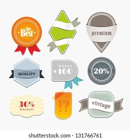 Collection of sale elements - stickers, labels, tags. Web banner and button.