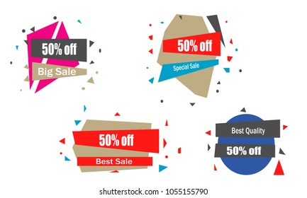 collection of sale label banner badge web illustration vector isolated