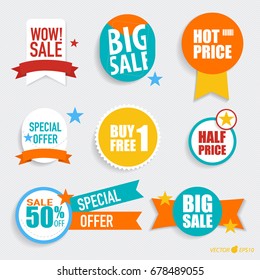 Collection of "Sale label price tag" . Vector illustration.