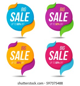 Collection of sale labels price tags banners stickers badges templates. Vector illustration.