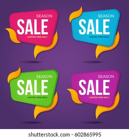 Collection of sale labels price tags bannesr stickers badges templates. Vector illustration.
