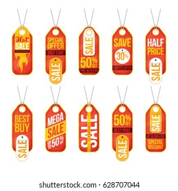 Collection of sale labels price tags banners stickers badges templates. Vector illustration.