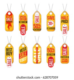 Collection of sale labels price tags banners stickers badges templates. Vector illustration.
