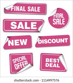 Collection of sale stickers with rounded corners