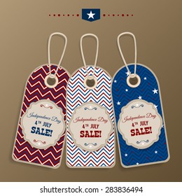 collection of sale tags for Independence Day. Vector illustration